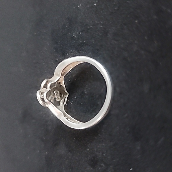 925 Sterling Silver 2 Heart Ring Size 6.5-7 - Picture 2 of 10